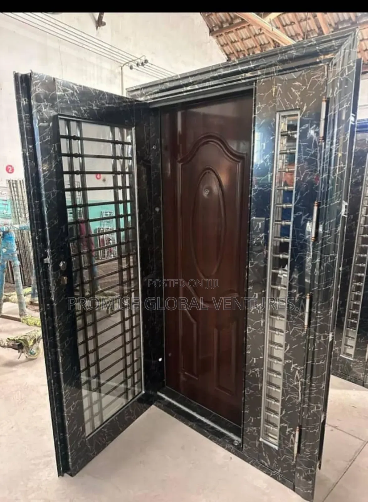 Marble Black Door in Door