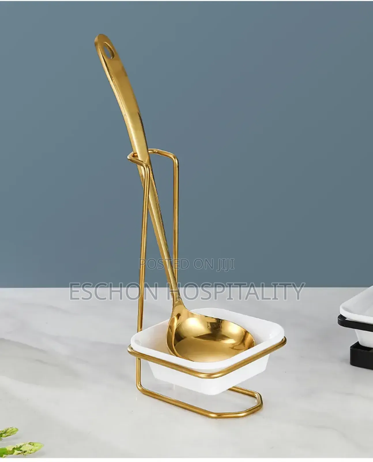 Golden Serving Spoon Holder/ Rest Set