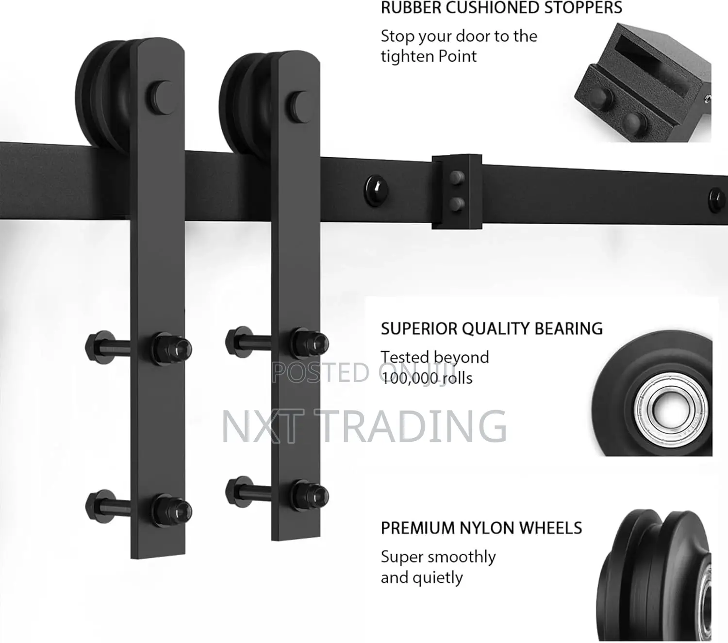 Roomtec Sliding Barn Door Hardware Roller Set