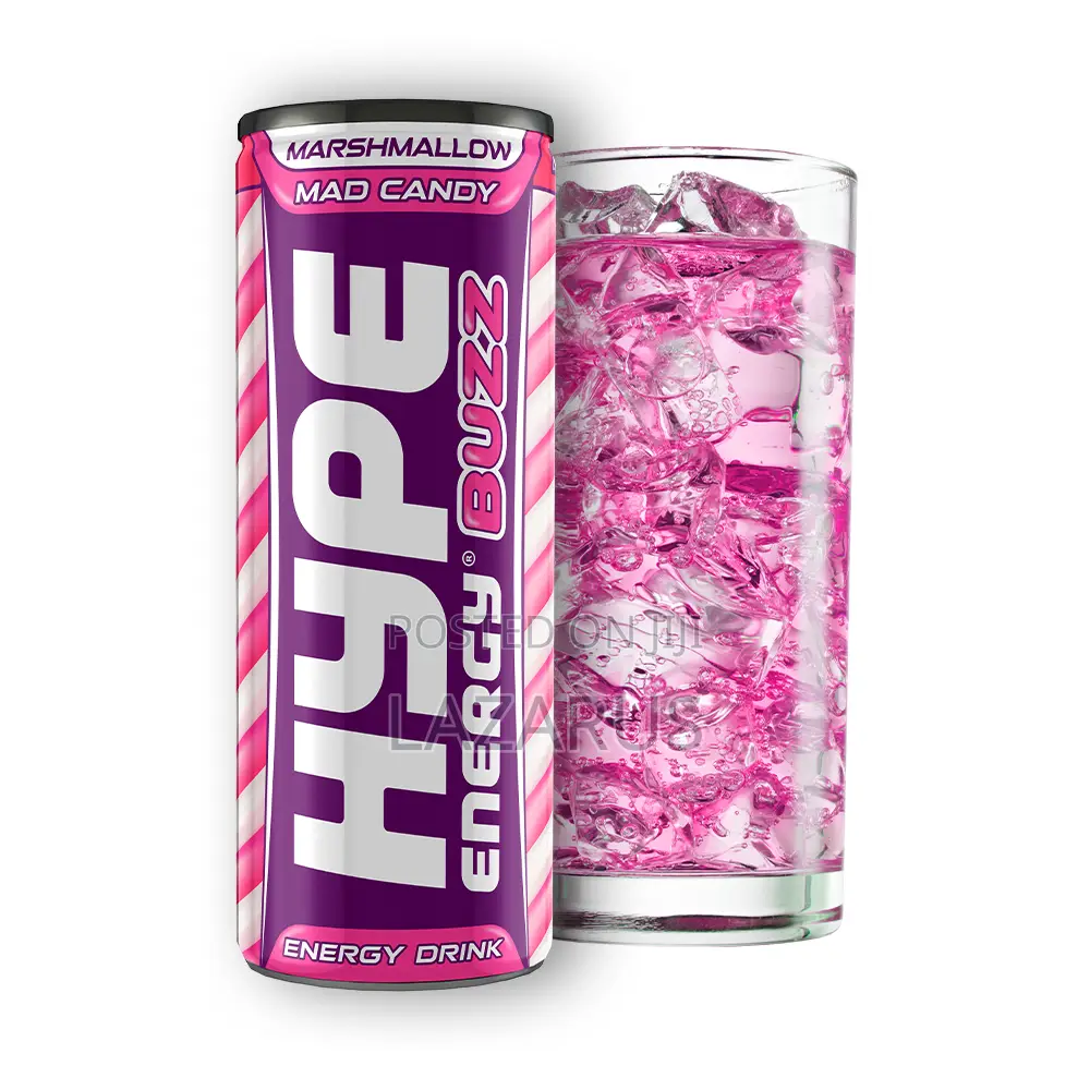 Hype Buzz Energy Drink - 250ml X 24 Cans | Marshmallow Candy Flavour