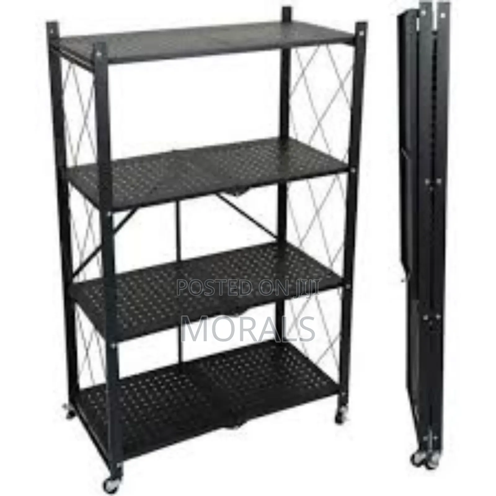 4-Tier Foldable Shelf in Black
