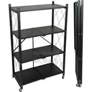4-Tier Foldable Shelf in Black