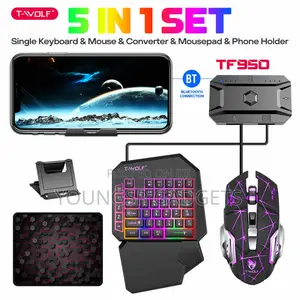 T Wolf T1900 5 in 1 One-Handed Keyboard and Mouse Game Set
