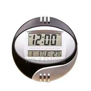 Large Display LCD Digital Wall Clock Black Led Screen Alarm Clock