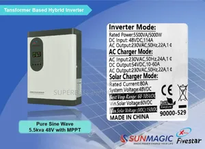 5.5kw 48v Sun Magic Hybrid Inverter With 80ah MPPT in Built Controller