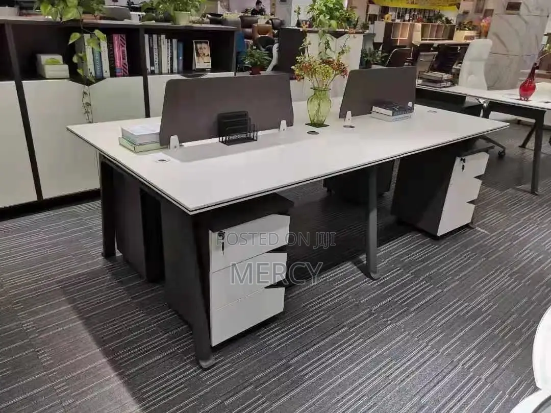 Unique White Office Workstation Table by 4