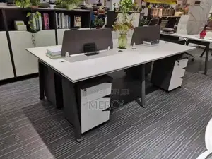 Unique White Office Workstation Table by 4