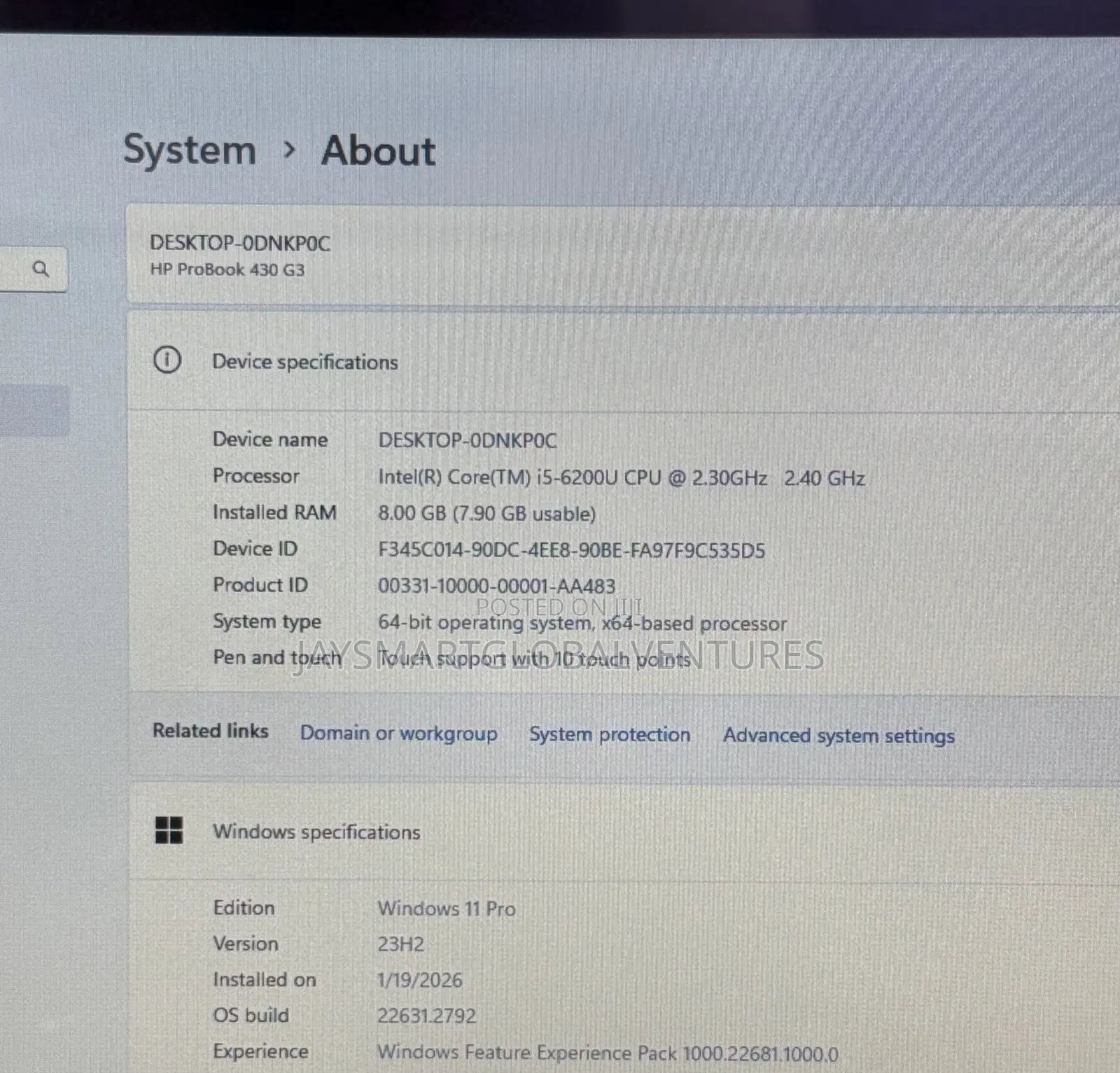 Laptop HP 430 G3 8GB Intel Core i5 SSD 256GB