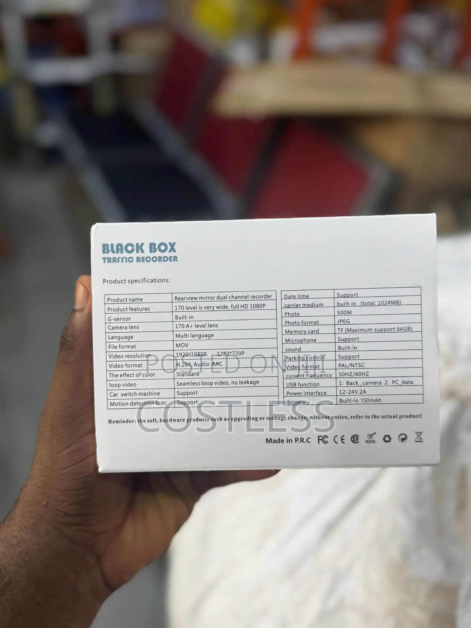 Black Box Traffic Recorder" Dash Camera