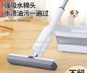 Sponge Mop With Collapsible Bucket