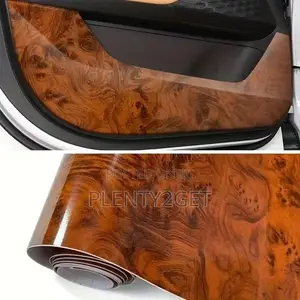 Car Interior Color Change Sticker Wood Grain Red Film