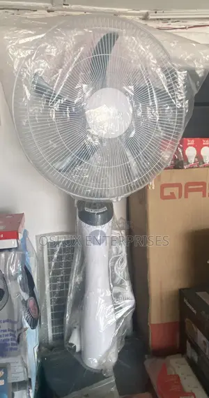 Qasa 3in1 Rechargeable Fan (18”) With Panel and Two Bulb.(Curvy)