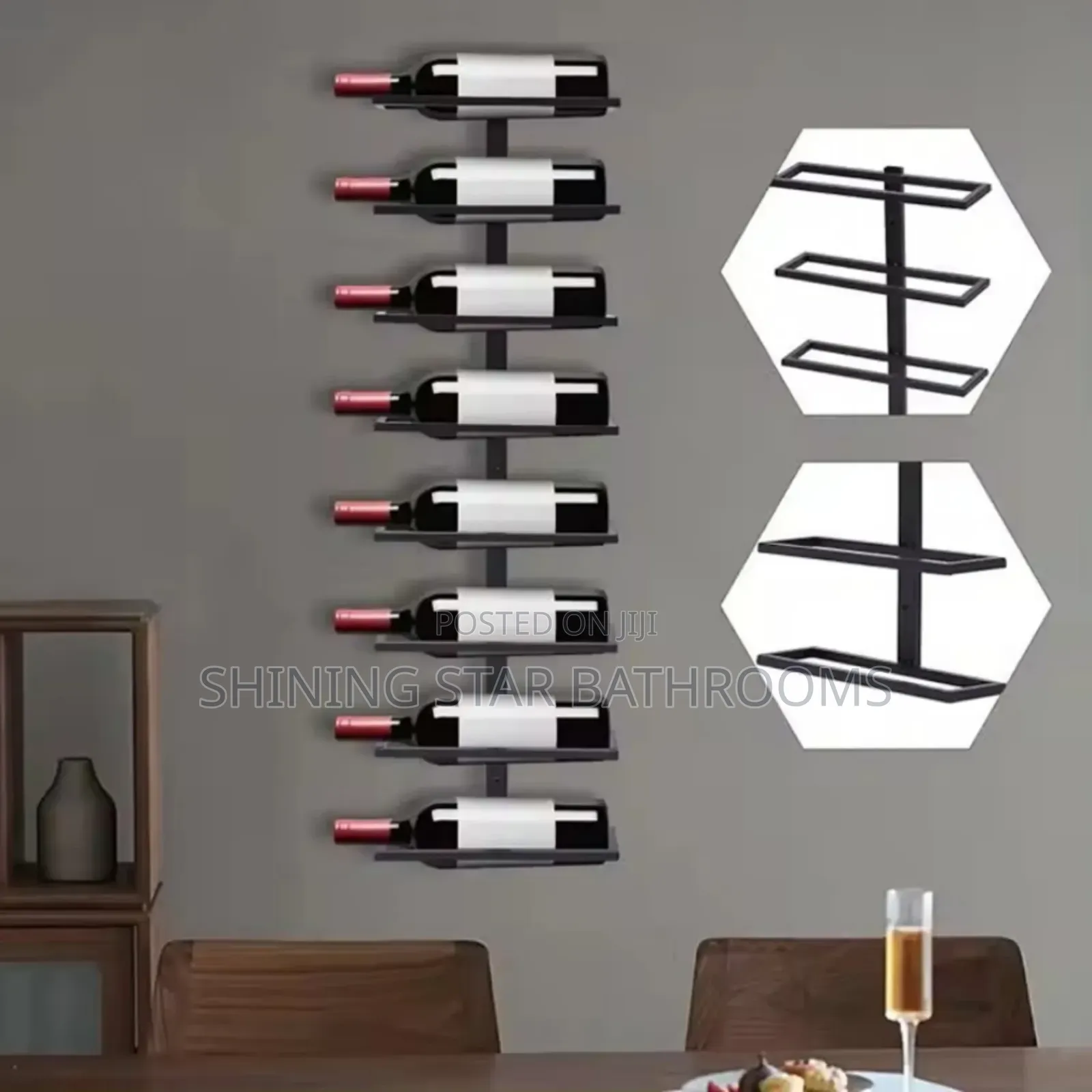 6 Steps Wall Mounted Wine Rack