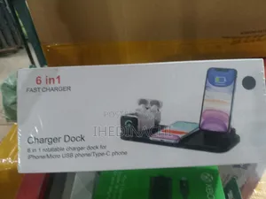 6 in 1 Rotable Charger Dock iPhone/ Micro/USB Type - C Phone