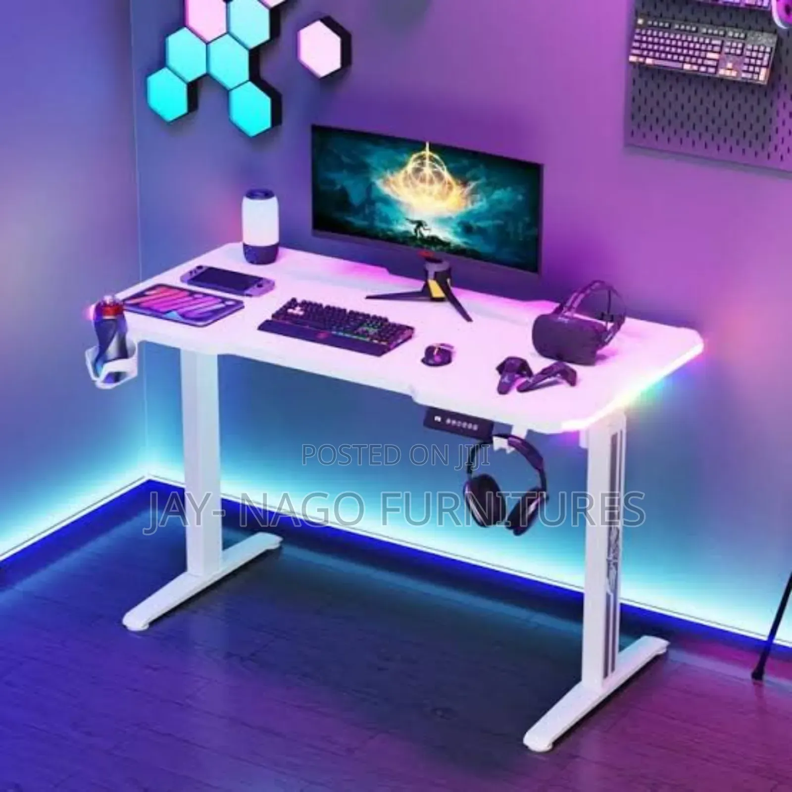 Electric Adjustable Table With Lights