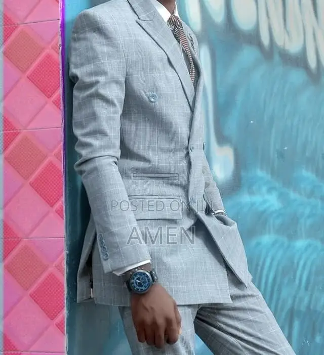 Ash Color Double Breasted Suit