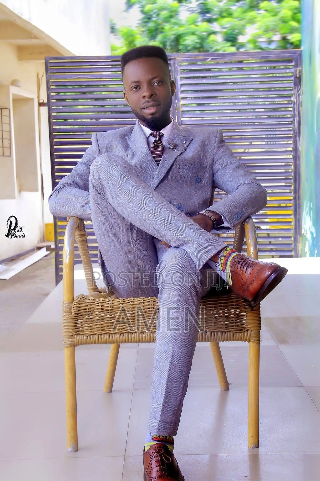 Ash Color Double Breasted Suit