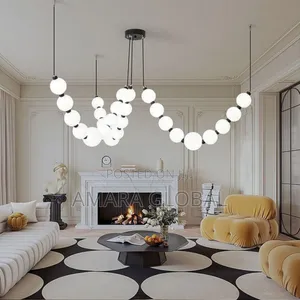 Glass Orb Pearl Necklace Led Chandelier.
