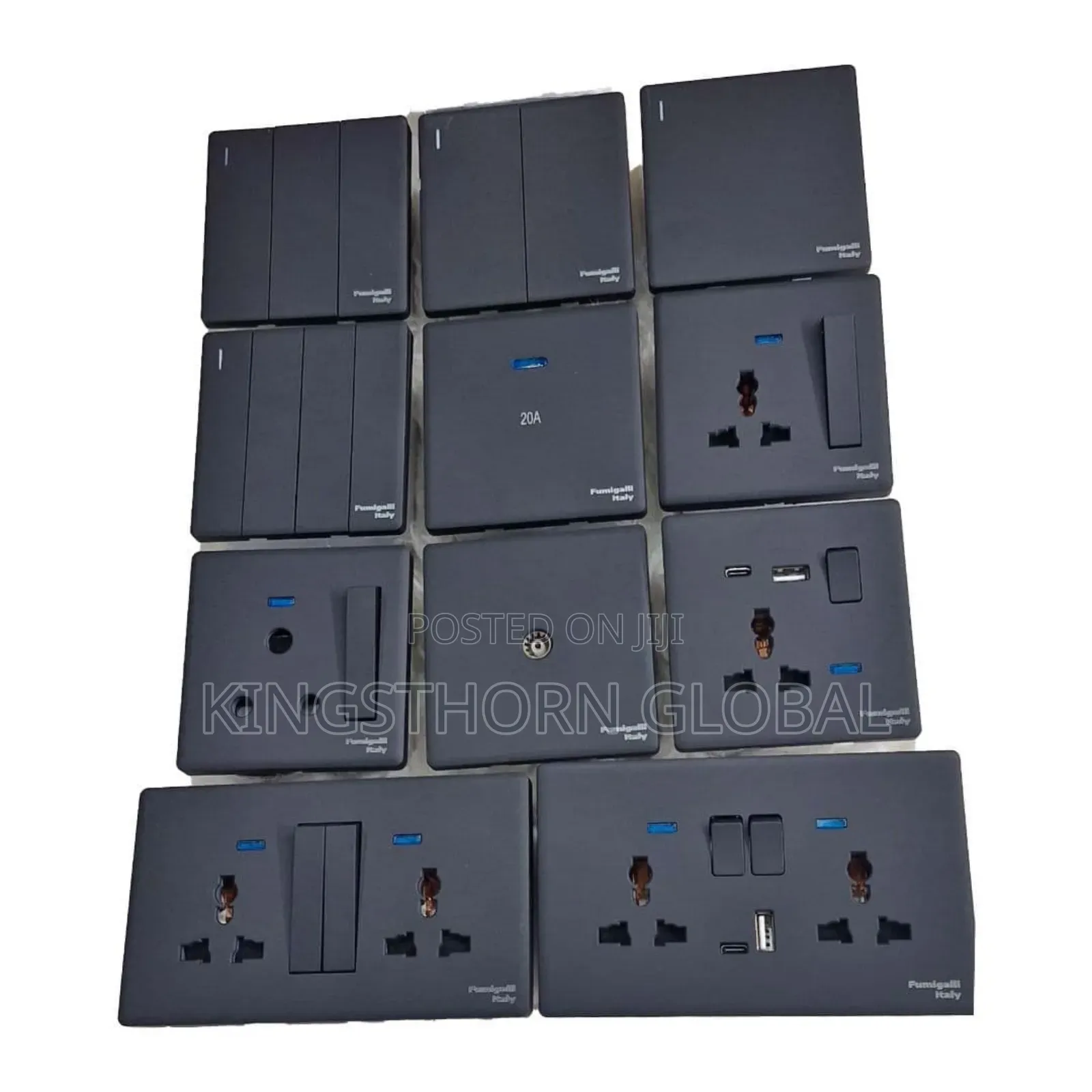 Black Electrical Sockets and Switches