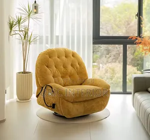 Electric Reclining Chair With Phone Holder - Brown Fabric