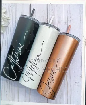 Personalized Skinny Tumbler With Slide Lid Stainless Straw