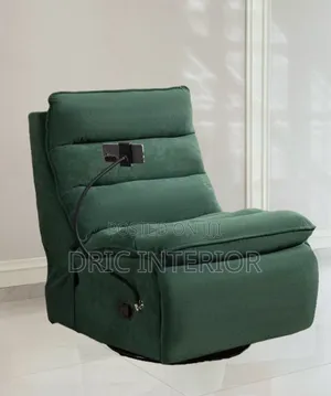 Green Fabric Electric Reclining Chair With Phone Holder