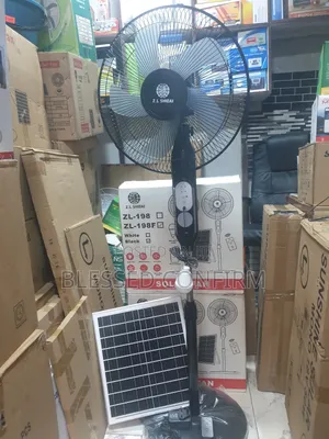 Powerful 16" Solar Rechargeable Standing Fan With Solar Panel