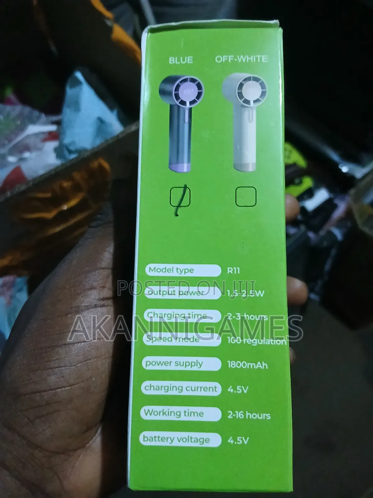 Rechargeable Handheld Fan – Digital Display, Long Battery Life