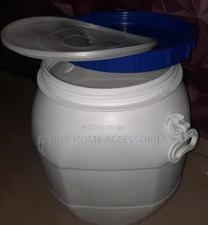 White 50 Litres Drum With Inner Cover