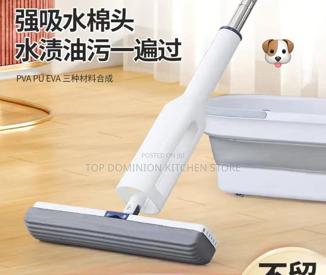 Sponge Mop With Collapsible Bucket