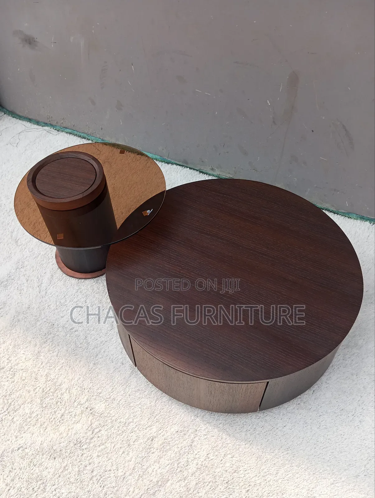 Luxury 2-in-1 Nested Coffee Table - Modern Wood Glass Center Table