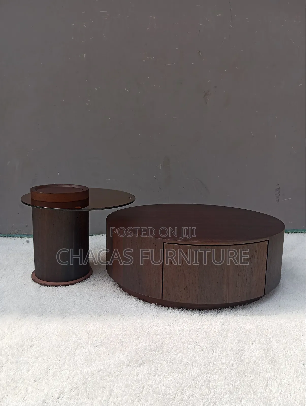 Luxury 2-in-1 Nested Coffee Table - Modern Wood Glass Center Table
