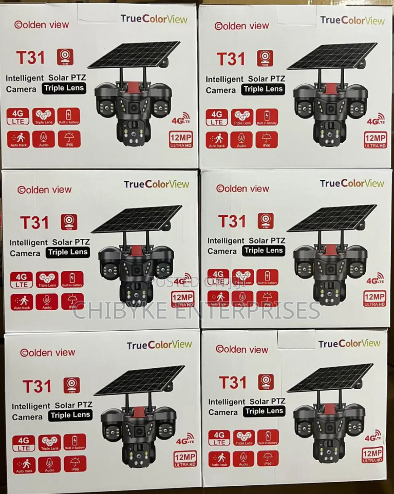 Triple Lens ,Triple Screen Outdoor Security Camera