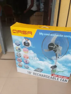 Qasa 18inch Rechargeable Gray Color Fan