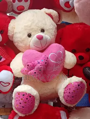 Valentine Fluffy Teddy Bear " Available in Different Colors"