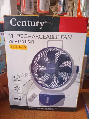 Century 11" Oscillating Rotatable Rechargeable Fan With Light
