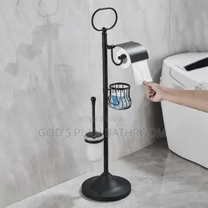 Square Floor Standing Brush With Tissue Pepper Holder