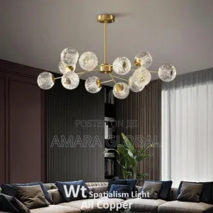 Wt Spatialism Light All Copper Modern Led Sputnik Chandelier