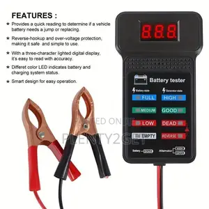 Bt-171 Multifunctional 12v Battery Tester With Led Display, Reverse Co