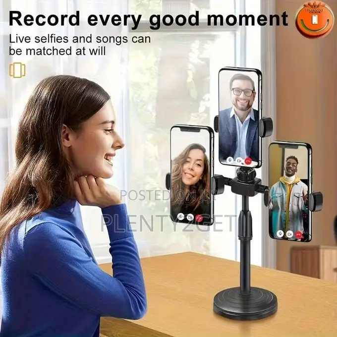 Multi - Functional Desktop Phone Stand for Live - Streaming. Supports