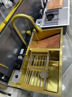 Gold Double Bowl Digital Sink