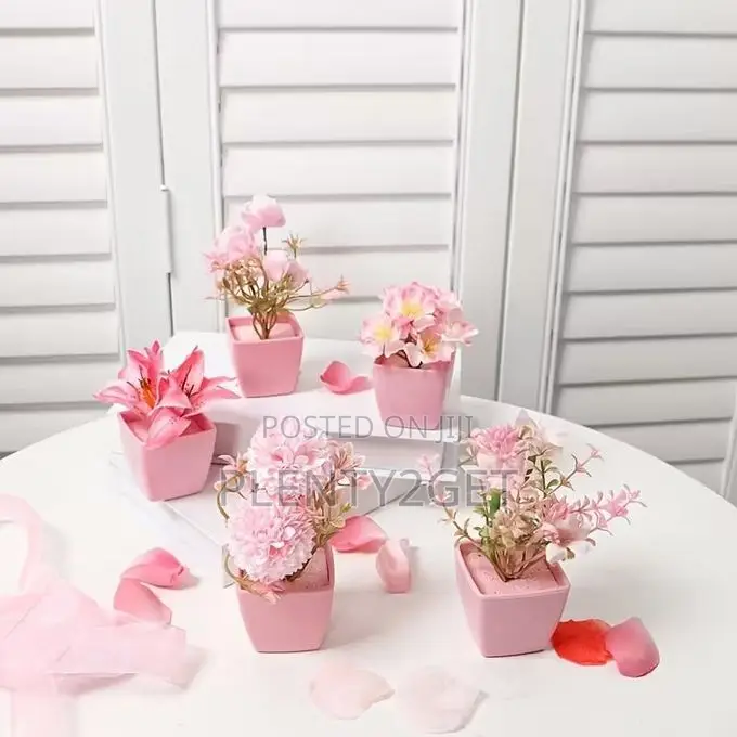5pcs Mini Artificial Potted Flower, Potted Plant, Artificial Plastic