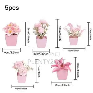 5pcs Mini Artificial Potted Flower, Potted Plant, Artificial Plastic