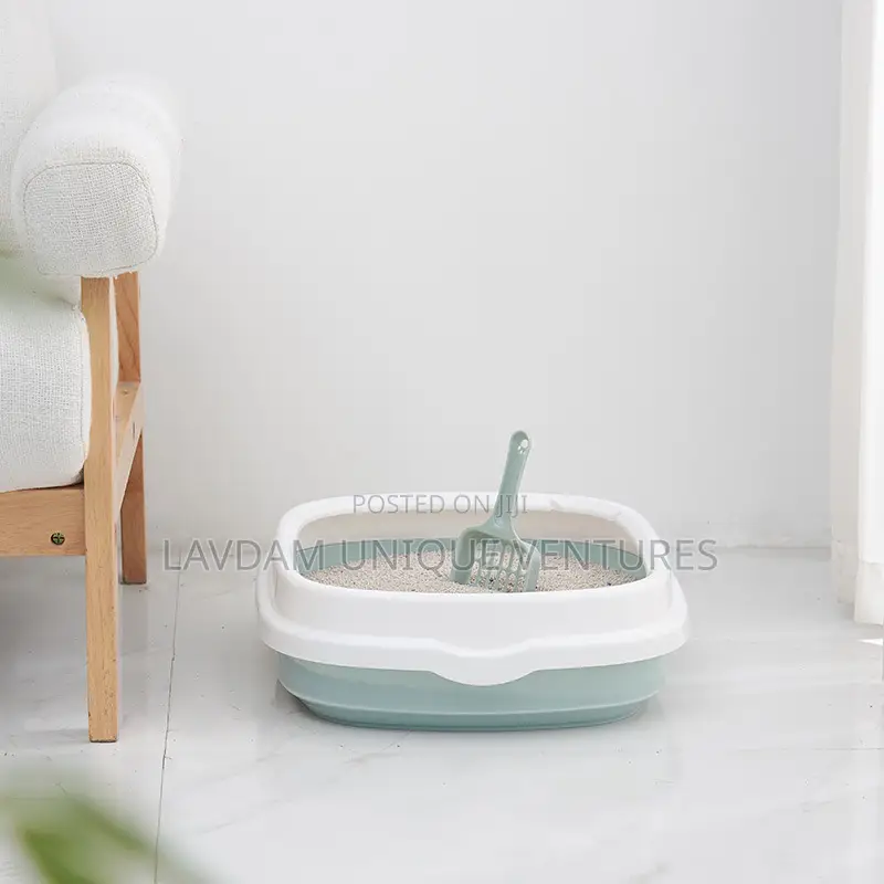 Semi-Enclosed High-Side Cat Litter Box | Low Border Cat Litter Box