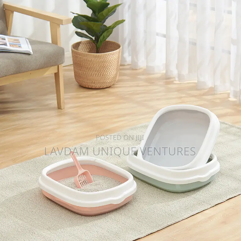 Semi-Enclosed High-Side Cat Litter Box | Low Border Cat Litter Box
