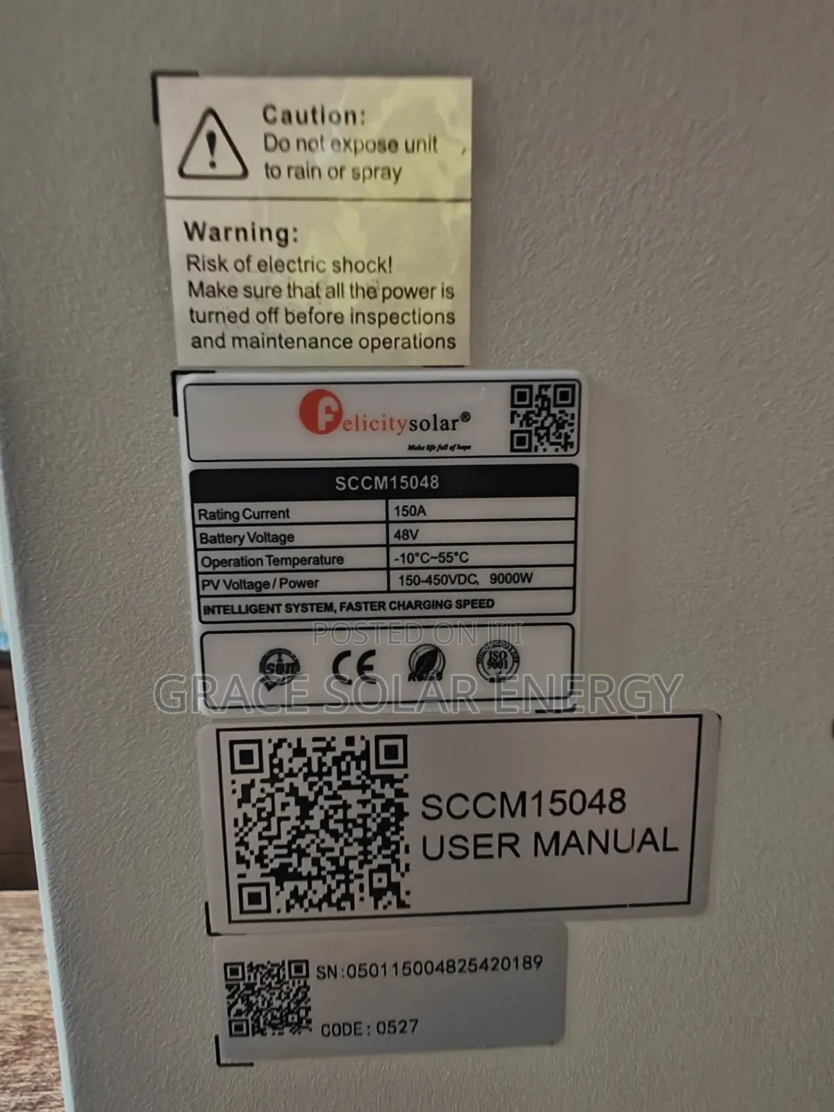 150a 48v Felicity Charge Controller