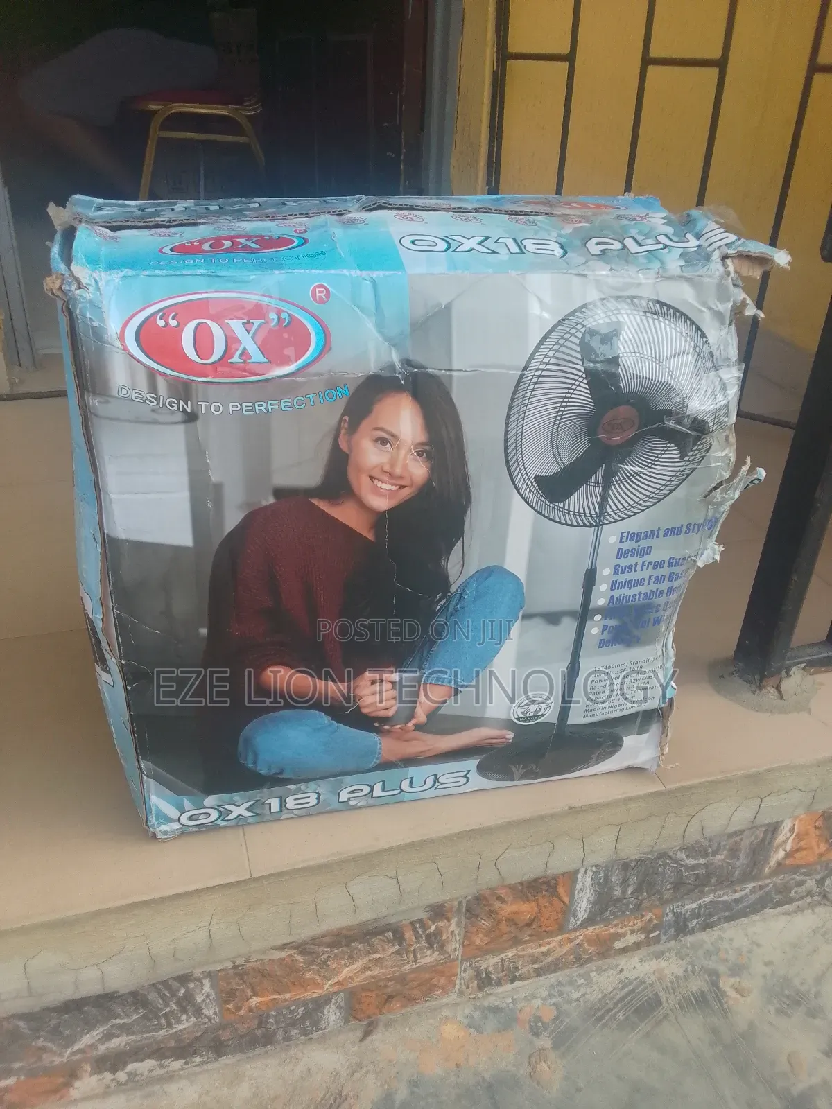 Black Color Ox 18inch Standing Fan