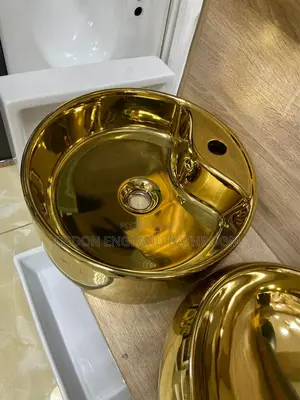 Gold Counter Top Basin With Tap Hole