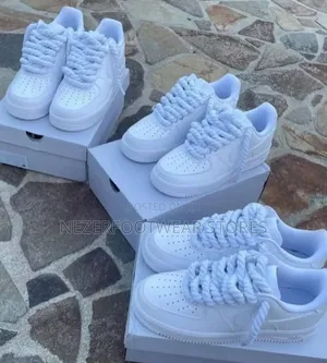 Latest Chunky Lace Nike Sneakers. (Black White)