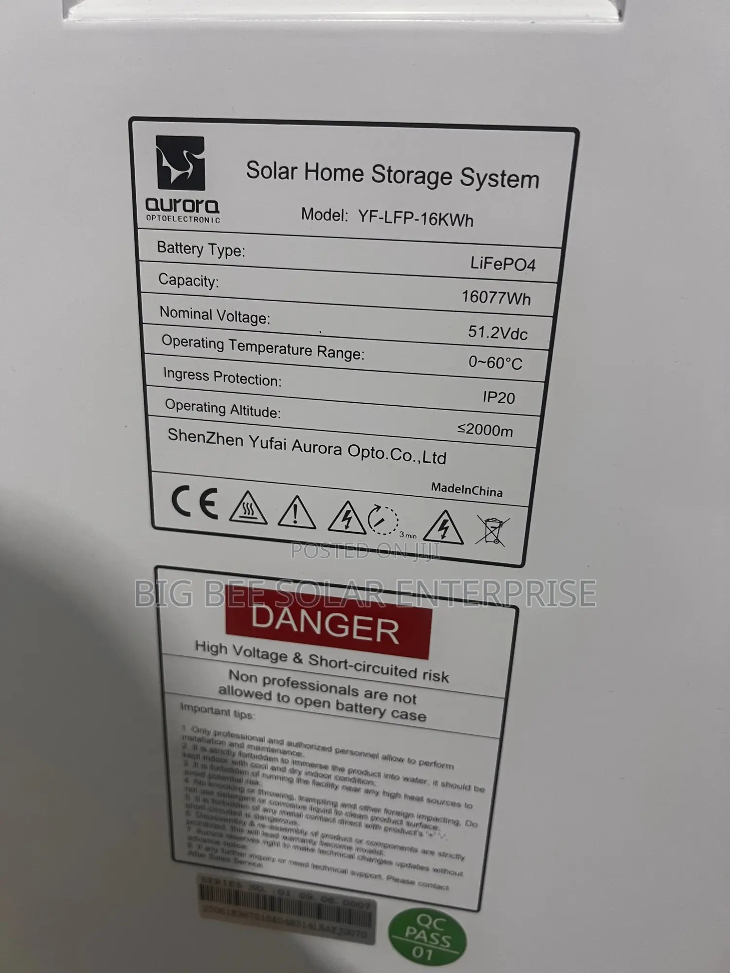 16kwh 48v Aurora Lithium Battery